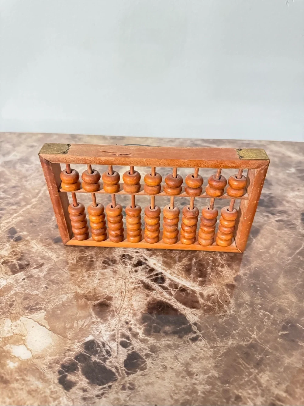 Vintage Wooden Abacus | Mid-Century Wood Counting Frame | Rustic Farmhouse Decor